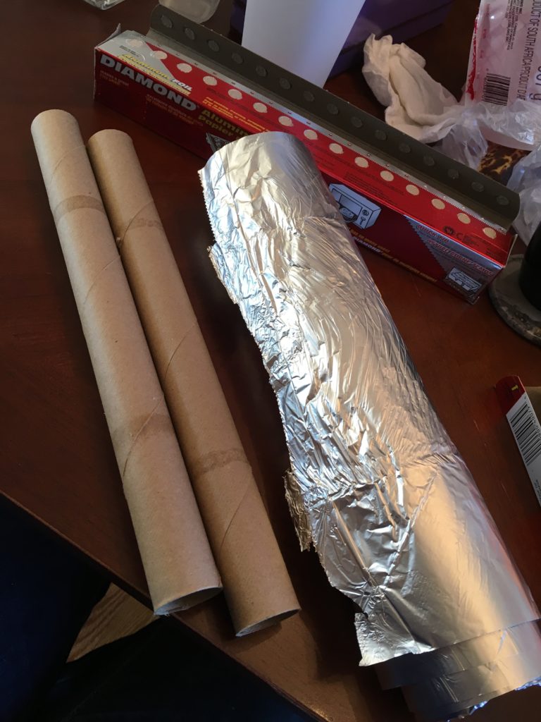 Re-rolled all the tinfoil onto another tube. Still usable!